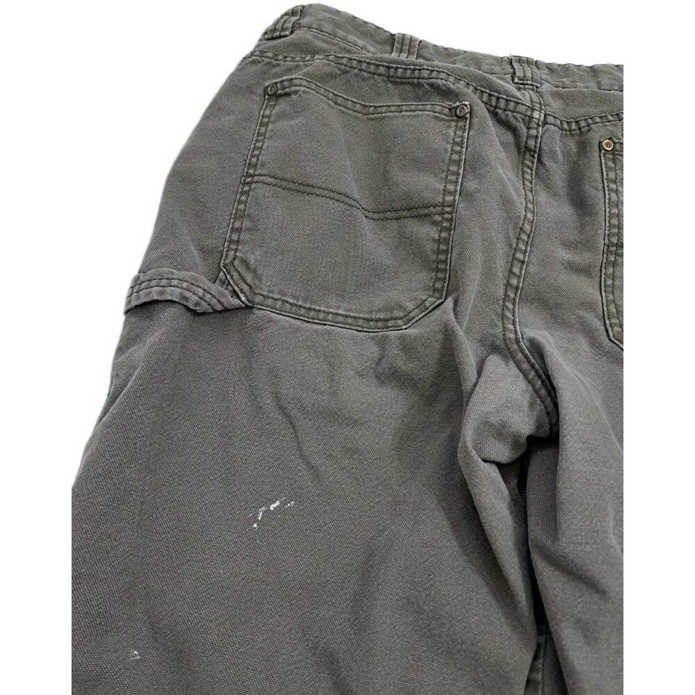 Red Head Men's 36x30 Flannel Lined Carpenter Cargo Pants Utility Canvas Work - Picture 6 of 9